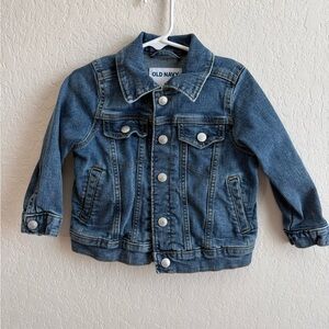 Old Navy Kids Dark Blue Denim Jacket with Button Front